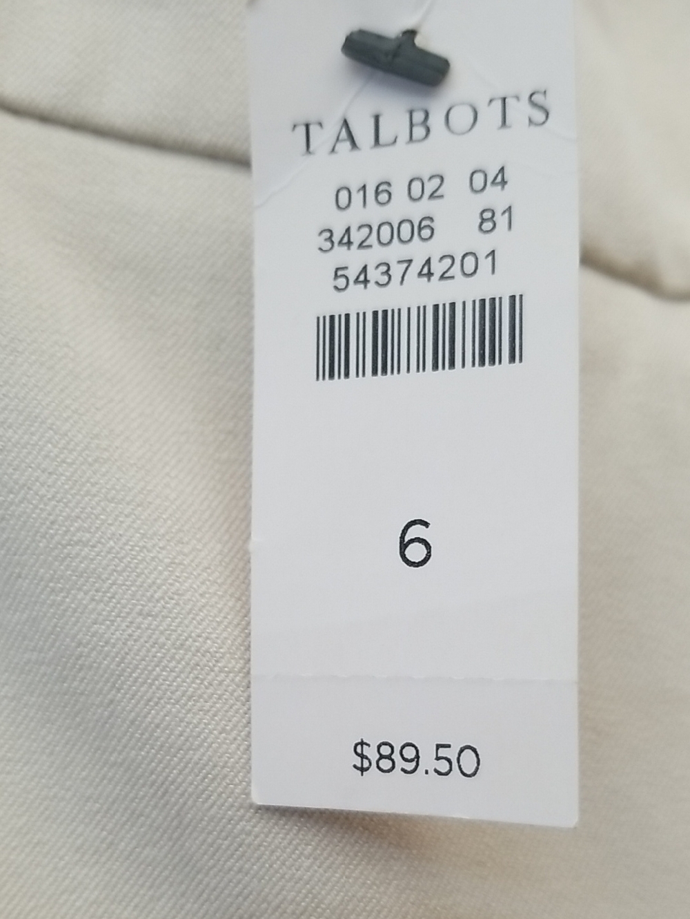 NWT Talbots Size 6 Women's Cream Straight-Leg Pull-On Trousers - Picture 2 of 10